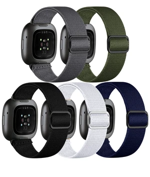 Stretchy Bands for Fitbit Versa 4/Versa 3/Sense/Sense 2 Bands Women Adjustable Elastic Solo Loop, Hypoallergenic & Breathable, Soft Nylon Sport Strap, Fitbit Smart Watch Accessories for Men Stretchy Bands for Fitbit Versa 4/Versa 3/Sense/Sense 2 Bands Women Adjustable Elastic Solo Loop, Hypoallergenic & Breathable, Soft Nylon Sport Strap, Fitbit Smart Watch Accessories for Men