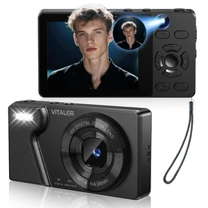 4K Digital Camera with Front Rear Lens, Autofocus 64MP,NO Card, Metal Shell Built-in 2000mAh Battery, Non-Slip Handle, Flash, 2.8" Screen, 18X Zoom for Beginner Teens Adult,Party & Travel, Black 4K Digital Camera with Front Rear Lens, Autofocus 64MP,NO Card, Metal Shell Built-in 2000mAh Battery, Non-Slip Handle, Flash, 2.8" Screen, 18X Zoom for Beginner Teens Adult,Party & Travel, Black