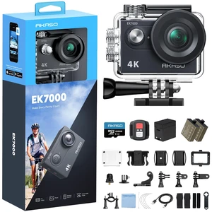 EK7000 4K30fps Action Camera with 128GB MicroSDXC U3 Memory Card Accessories Kit Bundle Ultra HD 131FT Waterproof Camera EIS WiFi Remote Control 4X Zoom Underwater Camera EK7000 4K30fps Action Camera with 128GB MicroSDXC U3 Memory Card Accessories Kit Bundle Ultra HD 131FT Waterproof Camera EIS WiFi Remote Control 4X Zoom Underwater Camera