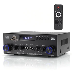 AK52 Home 2.1 Channel Bluetooth 5.0 Stereo Receivers Amplifier Home 400Wx2+300W Subwoofer Out, FM Radio, USB/SD/AUX, MIC Echo, Remote for 2 Passive Speakers & Passive Subwoofer AK52 Home 2.1 Channel Bluetooth 5.0 Stereo Receivers Amplifier Home 400Wx2+300W Subwoofer Out, FM Radio, USB/SD/AUX, MIC Echo, Remote for 2 Passive Speakers & Passive Subwoofer