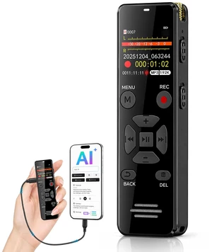 64GB Digital Voice Recorder with Playback, AI Transcribe & Summarize Audio Recorder for Meetings Lectures, Voice Activated Recording Device with Noise Reduction, 113 Languages, HOLD Lock, OTG 64GB Digital Voice Recorder with Playback, AI Transcribe & Summarize Audio Recorder for Meetings Lectures, Voice Activated Recording Device with Noise Reduction, 113 Languages, HOLD Lock, OTG