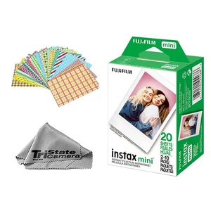 Instax Mini Instant Film, 20 Exposures + Sticker Frame Set + TSC Microfiber Cleaning Cloth, for Mini 8, 9, 11, 12, 25, 50S, 7S, 90 & Mini Link Instax Mini Instant Film, 20 Exposures + Sticker Frame Set + TSC Microfiber Cleaning Cloth, for Mini 8, 9, 11, 12, 25, 50S, 7S, 90 & Mini Link