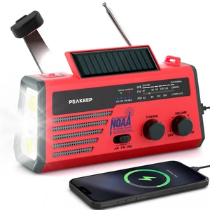 NOAA Emergency Weather Radio Alert with Crank Solar Battery Powered Portable Radio AM FM, Rechargeable Battery Backup, SOS, Flashlight Lamp USB Port for Home Outdoor Camping Storms Blackouts NOAA Emergency Weather Radio Alert with Crank Solar Battery Powered Portable Radio AM FM, Rechargeable Battery Backup, SOS, Flashlight Lamp USB Port for Home Outdoor Camping Storms Blackouts
