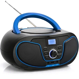 Portable CD Boombox Bluetooth FM Radio, AC/Battery Powered USB/AUX/3.5mm Earphone Jack, CD Player with Clear Stereo Sound Portable CD Boombox Bluetooth FM Radio, AC/Battery Powered USB/AUX/3.5mm Earphone Jack, CD Player with Clear Stereo Sound