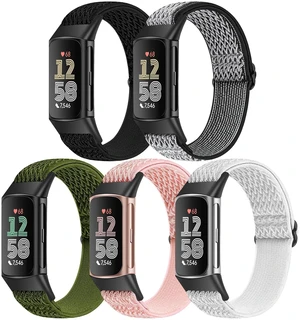 5 Pack Elastic Nylon Watch Bands Compatible for Fitbit Charge 6/Fitbit Charge 5, Adjustable Breathable Replacement Stretchy Nylon Loop Wristband Sport Strap for Women Men 5 Pack Elastic Nylon Watch Bands Compatible for Fitbit Charge 6/Fitbit Charge 5, Adjustable Breathable Replacement Stretchy Nylon Loop Wristband Sport Strap for Women Men