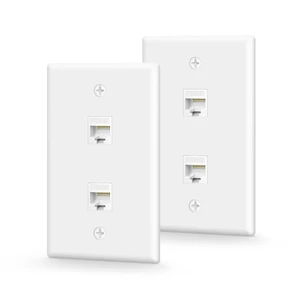 2-Port Ethernet Wall Plate UL Listed White 2-Pack UL Listed for Safety, 1000Mbps Keystone Coupler Female to Female, PoE Support 2-Port Ethernet Wall Plate UL Listed White 2-Pack UL Listed for Safety, 1000Mbps Keystone Coupler Female to Female, PoE Support