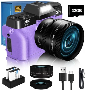 2026 Upgrade Digital Camera for Photography Vlogging Camera for YouTube with WiFi, 180° Flip Screen, 16X Digital Zoom, 52mm Lens, 2 Batteries, 32GB Micro SD Card(Purple) 2026 Upgrade Digital Camera for Photography Vlogging Camera for YouTube with WiFi, 180° Flip Screen, 16X Digital Zoom, 52mm Lens, 2 Batteries, 32GB Micro SD Card(Purple)
