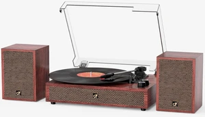 Bluetooth Vinyl Record Player Turntable with Two External Bookshelf Speaker 3 Speed Belt-Drive Vinyl Turntable, Dual Stereo Speakers, Vintage LP Players, Separate RCA & Speakers Line-out, Auto Stop Bluetooth Vinyl Record Player Turntable with Two External Bookshelf Speaker 3 Speed Belt-Drive Vinyl Turntable, Dual Stereo Speakers, Vintage LP Players, Separate RCA & Speakers Line-out, Auto Stop