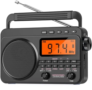 Digital AM FM Shortwave Radio 4000mAh Rechargeable Battery Black Portable Radio with Best Reception NOAA Weather Alert, Big Speaker,Stereo Earphone,Support Micro SD Card and USB MP3 Player Digital AM FM Shortwave Radio 4000mAh Rechargeable Battery Black Portable Radio with Best Reception NOAA Weather Alert, Big Speaker,Stereo Earphone,Support Micro SD Card and USB MP3 Player