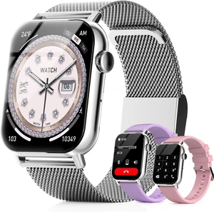 Smart Watches for Women - 1.83'' HD 2026 Fitness Tracker with Answer and Make Calls with Heart Rate Sleep SpO2 Monitor 120+ Sport Modes IP68 Waterproof and Compatible iPhone and Android (Silver) Smart Watches for Women - 1.83'' HD 2026 Fitness Tracker with Answer and Make Calls with Heart Rate Sleep SpO2 Monitor 120+ Sport Modes IP68 Waterproof and Compatible iPhone and Android (Silver)