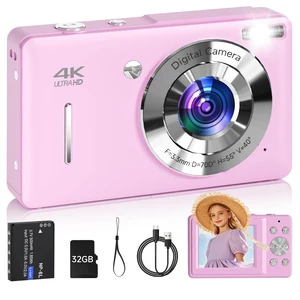 Digital Camera, FHD 1080P 44MP Point and Shoot Digital Camera with Face Detect, Smile Capture, 16X Zoom, 20 Filters, Anti Shake, 32GB SD Card Purple Compact Vintage Camera for Kids Boys Girls Teens Digital Camera, FHD 1080P 44MP Point and Shoot Digital Camera with Face Detect, Smile Capture, 16X Zoom, 20 Filters, Anti Shake, 32GB SD Card Purple Compact Vintage Camera for Kids Boys Girls Teens