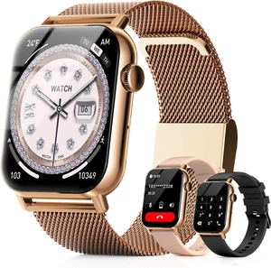Smart Watches for Women - 1.83'' HD 2026 Fitness Tracker with Answer and Make Calls with 120+ Sport Modes IP68 Waterproof Heart Rate Sleep SpO2 Monitor and Compatible iPhone and Android (Gold) Smart Watches for Women - 1.83'' HD 2026 Fitness Tracker with Answer and Make Calls with 120+ Sport Modes IP68 Waterproof Heart Rate Sleep SpO2 Monitor and Compatible iPhone and Android (Gold)