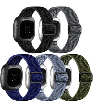 Stretchy Bands for Fitbit Versa 4/Versa 3/Sense/Sense 2 Bands Women Adjustable Elastic Solo Loop, Hypoallergenic & Breathable, Soft Nylon Sport Strap, Fitbit Smart Watch Accessories for Men Stretchy Bands for Fitbit Versa 4/Versa 3/Sense/Sense 2 Bands Women Adjustable Elastic Solo Loop, Hypoallergenic & Breathable, Soft Nylon Sport Strap, Fitbit Smart Watch Accessories for Men