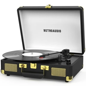 Vinyl Record Player 3-Speed Bluetooth Portable Suitcase Belt-Driven Record Player with 2 Built-in Stereo Speakers Vinyl Vintage Turntable Phonograph Records Player with RCA Line Out, AUX Out Vinyl Record Player 3-Speed Bluetooth Portable Suitcase Belt-Driven Record Player with 2 Built-in Stereo Speakers Vinyl Vintage Turntable Phonograph Records Player with RCA Line Out, AUX Out