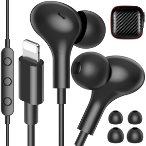 for Apple MFi-Certified Soft Headphones for Lightning Wired Earbuds HiFi Stereo Magnetic Corded Earphones with Microphone, 3 Ear Buds Tips for Gym, Commuting for iPhone 14 Plus 13 12 11 Pro Max for Apple MFi-Certified Soft Headphones for Lightning Wired Earbuds HiFi Stereo Magnetic Corded Earphones with Microphone, 3 Ear Buds Tips for Gym, Commuting for iPhone 14 Plus 13 12 11 Pro Max