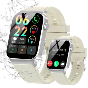 Smart Watch for Men Women Bluetooth Call, 1.85" HD Screen Smartwatch with Heart Rate/Sleep Monitor, 110+ Sport Modes Activity Trackers IP68 Waterproof, Fitness Watch for Android, Creamy White Smart Watch for Men Women Bluetooth Call, 1.85" HD Screen Smartwatch with Heart Rate/Sleep Monitor, 110+ Sport Modes Activity Trackers IP68 Waterproof, Fitness Watch for Android, Creamy White