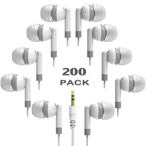 Bulk Earbud Headphones 200 Pack for School Classroom Kids, Wholesale Wired Earphones Durable Class Set for Students Children Toddler Teens Boys Girls and Adult (XPG101, 200 PCS) Bulk Earbud Headphones 200 Pack for School Classroom Kids, Wholesale Wired Earphones Durable Class Set for Students Children Toddler Teens Boys Girls and Adult (XPG101, 200 PCS)