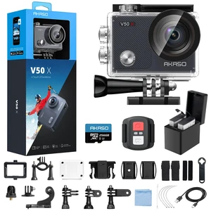 V50X Native 4K30fps WiFi Action Camera with EIS Touch Screen 4X Zoom 131 feet Waterproof Camera Support External Mic Remote Control with Helmet Accessories (with 256GB MicroSD Card) V50X Native 4K30fps WiFi Action Camera with EIS Touch Screen 4X Zoom 131 feet Waterproof Camera Support External Mic Remote Control with Helmet Accessories (with 256GB MicroSD Card)