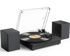 ® Record Player with Speakers, 3-Speed Bluetooth Turntable Belt-Driven, Bluetooth Input, USB Playback, Auto Stop, AUX Headphone Input and RCA Out, Plays 7/10/12" Records, 33/45/78 RPM ® Record Player with Speakers, 3-Speed Bluetooth Turntable Belt-Driven, Bluetooth Input, USB Playback, Auto Stop, AUX Headphone Input and RCA Out, Plays 7/10/12" Records, 33/45/78 RPM