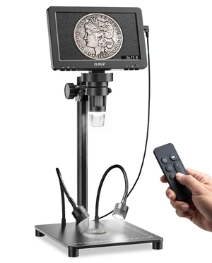 7" Full View Digital Coin Microscope with Weighing Scale and Lights Camera & Video, USB PC View, Adults Jewelry Magnifying Glass, Error Coins Magnifier For Collector, Coin Collection Supply 7" Full View Digital Coin Microscope with Weighing Scale and Lights Camera & Video, USB PC View, Adults Jewelry Magnifying Glass, Error Coins Magnifier For Collector, Coin Collection Supply