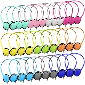 30 Pack Over Ear Headphones Corded Bulk Set 3.5mm,Macaron Color On Ear Headsets Adjustable Earphones with Cord for Library Computer Lab Online Lesson Group Testing 30 Pack Over Ear Headphones Corded Bulk Set 3.5mm,Macaron Color On Ear Headsets Adjustable Earphones with Cord for Library Computer Lab Online Lesson Group Testing
