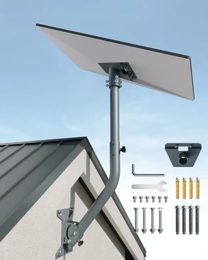 Starlink Mount for Standard 4/4X/Gen3/V3, Metal Starlink Roof Mount Starlink Standard 4 Mount Consists of Pipe Adapter, Adjustable Base and Thickened Steel Pole (Extended Curved Tube - Upward) Starlink Mount for Standard 4/4X/Gen3/V3, Metal Starlink Roof Mount Starlink Standard 4 Mount Consists of Pipe Adapter, Adjustable Base and Thickened Steel Pole (Extended Curved Tube - Upward)