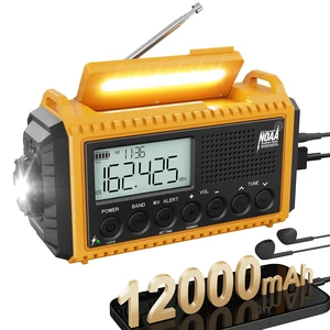 Emergency Radio 12000mAh - NOAA Weather Alert Radio with Auto-Scan & SOS Alarm, Solar Hand Crank 6-Way Power, Flashlight, Reading Lamp for Outdoor, Hiking, Emergencies Emergency Radio 12000mAh - NOAA Weather Alert Radio with Auto-Scan & SOS Alarm, Solar Hand Crank 6-Way Power, Flashlight, Reading Lamp for Outdoor, Hiking, Emergencies