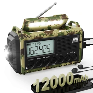 AUTO NOAA Emergency Weather Radio with Clear Signal, 2X Faster Hand Crank & 12000 Battery Operated, SW/AM/FM Portable Solar Radio with 6-Way Power, Flashlight, Phone Charger, SOS for Home, Outdoor AUTO NOAA Emergency Weather Radio with Clear Signal, 2X Faster Hand Crank & 12000 Battery Operated, SW/AM/FM Portable Solar Radio with 6-Way Power, Flashlight, Phone Charger, SOS for Home, Outdoor