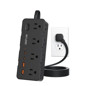 3 FT Power Strip, Extension Cord with 8 AC Outlets + 4 USB (2 USB-C), Black Flat Plug, Compact 3FT Flat Cord Keeps Desktop Neat. 1700J Surge Protection, 1625W, Great for Home Office, Dorm, Nightstand 3 FT Power Strip, Extension Cord with 8 AC Outlets + 4 USB (2 USB-C), Black Flat Plug, Compact 3FT Flat Cord Keeps Desktop Neat. 1700J Surge Protection, 1625W, Great for Home Office, Dorm, Nightstand