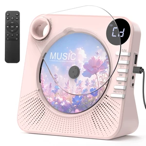 CD Player with HiFi Dual Speaker Bluetooth/USB/AUX Mode for Home Pink Desktop CD Player with Remote Control,Dust Cover,LCD Display,Sleep Timer,EQ Sound,A-B Repeat,Kids,Gift CD Player with HiFi Dual Speaker Bluetooth/USB/AUX Mode for Home Pink Desktop CD Player with Remote Control,Dust Cover,LCD Display,Sleep Timer,EQ Sound,A-B Repeat,Kids,Gift