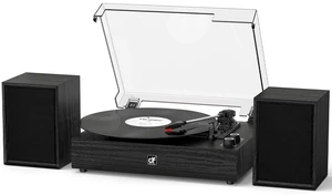Bluetooth Record Player with External Speakers Belt Drive Turntable, Black Belt-Drive Turntable for Vinyl Records, Dual Stereo Speakers, LP Players 3 Speed 3 Size Records, AUX RCA Output, Auto Stop Bluetooth Record Player with External Speakers Belt Drive Turntable, Black Belt-Drive Turntable for Vinyl Records, Dual Stereo Speakers, LP Players 3 Speed 3 Size Records, AUX RCA Output, Auto Stop