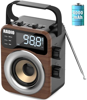 Portable AM/FM/WB/SW Radio, 4000mAh Rechargeable & 3×D Cell Battery Powered Bluetooth Digital Radios 10W Speaker,TF/USB Playback,LCD Display Weather Alert For Home Outdoor Emergency Brown Portable AM/FM/WB/SW Radio, 4000mAh Rechargeable & 3×D Cell Battery Powered Bluetooth Digital Radios 10W Speaker,TF/USB Playback,LCD Display Weather Alert For Home Outdoor Emergency Brown