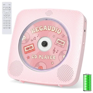 CD Player Portable Bluetooth Rechargeable: CD Players for Home 1800mAh Desktop Wall CD Player with Speakers with Dust Cover FM Radio USB Remote Control CD Player Portable Bluetooth Rechargeable: CD Players for Home 1800mAh Desktop Wall CD Player with Speakers with Dust Cover FM Radio USB Remote Control