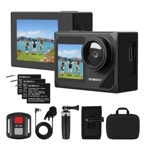 SVGo2 4K Action Camera Travel Kit with Selfie Stick Tripod with 3X 1350mAh Batteries, Dual Touch Screen, 6-Axis EIS Stabilization, Backpack Clip & Case, Wired microphoneRemote control SVGo2 4K Action Camera Travel Kit with Selfie Stick Tripod with 3X 1350mAh Batteries, Dual Touch Screen, 6-Axis EIS Stabilization, Backpack Clip & Case, Wired microphoneRemote control