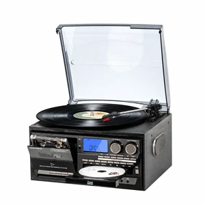 Multimedia Record Player Bring Every Era of Music Home, with Bluetooth Input & Output, 3-Speed Turntable, CD/Cassette, AM/FM, USB/SD, Built-in Speakers & Remote Control Multimedia Record Player Bring Every Era of Music Home, with Bluetooth Input & Output, 3-Speed Turntable, CD/Cassette, AM/FM, USB/SD, Built-in Speakers & Remote Control