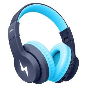 JCH-01 Kids Bluetooth Headphones, 85/94dB, 3 Light Modes,Dark Blue 75H playtime, soft padded fit, mic & AUX cord, stickers & doodle fun kids love; Wireess Headphones for school, travel, iPad JCH-01 Kids Bluetooth Headphones, 85/94dB, 3 Light Modes,Dark Blue 75H playtime, soft padded fit, mic & AUX cord, stickers & doodle fun kids love; Wireess Headphones for school, travel, iPad