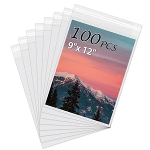 100Pack Acid-Free Photo Sleeves Crystal Clear Storage Bags for 9x12 Print Pictures, Photos, Frame Mats (Bag Size: 9 1/4" x 12 3/8") 100Pack Acid-Free Photo Sleeves Crystal Clear Storage Bags for 9x12 Print Pictures, Photos, Frame Mats (Bag Size: 9 1/4" x 12 3/8")