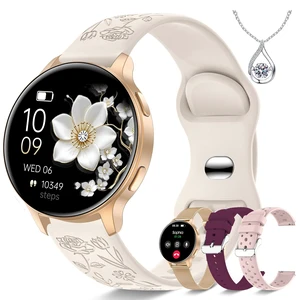 Smart Watch for Women, 1.27" HD Fitness Tracker with 4 Bands & Necklace Gift Set, Heart Rate SpO2 Sleep Monitor, 120+ Sport Modes, Call & Notifications, Smartwatch for Android iPhone, 40mm Smart Watch for Women, 1.27" HD Fitness Tracker with 4 Bands & Necklace Gift Set, Heart Rate SpO2 Sleep Monitor, 120+ Sport Modes, Call & Notifications, Smartwatch for Android iPhone, 40mm