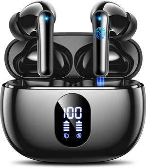 Wireless Earbuds, Hi-Fi Deep Bass Ear Buds, 48H Playtime In-Ear Headphones 2 Mics for Clear Calls, LED Display, IPX7 Waterproof, Touch Control, Lightweight Bluetooth Earphones for iPhone/Android/TV Wireless Earbuds, Hi-Fi Deep Bass Ear Buds, 48H Playtime In-Ear Headphones 2 Mics for Clear Calls, LED Display, IPX7 Waterproof, Touch Control, Lightweight Bluetooth Earphones for iPhone/Android/TV