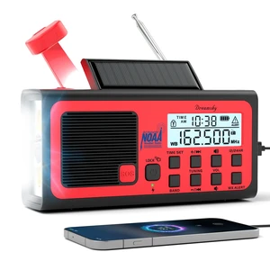Emergency Radio NOAA Weather Alert with Hand Crank Radio Portable AM FM SW, 18500mWh Rechargeable Battery Operated, Solar Powered, SOS Alarm, Flashlight, Reading Lamp, USB Port Emergency Radio NOAA Weather Alert with Hand Crank Radio Portable AM FM SW, 18500mWh Rechargeable Battery Operated, Solar Powered, SOS Alarm, Flashlight, Reading Lamp, USB Port