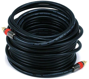 Monoprice RG6 RCA - RG6/U 75ohm, CL2 Rated, Digital Coaxial Audio Cable,for S/PDIF, Digital Coax, Subwoofer & Composite Video, 50 Feet, Black Monoprice RG6 RCA - RG6/U 75ohm, CL2 Rated, Digital Coaxial Audio Cable,for S/PDIF, Digital Coax, Subwoofer & Composite Video, 50 Feet, Black