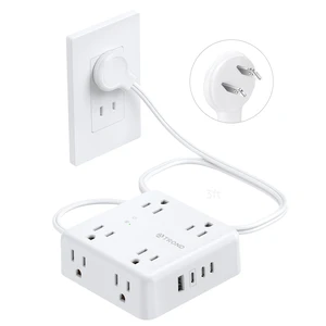 2 Prong Power Strip, 2 Prong Extension Cord 3ft, 8 AC & 4 USB, White Polarized Flat Plug, 1625W, Wall Mountable, 1440J Two Prong Surge Protector for Non-Grounded Outlets in Old House Office 2 Prong Power Strip, 2 Prong Extension Cord 3ft, 8 AC & 4 USB, White Polarized Flat Plug, 1625W, Wall Mountable, 1440J Two Prong Surge Protector for Non-Grounded Outlets in Old House Office