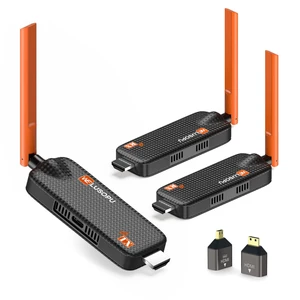 Wireless HDMI Transmitter and 2 Receivers, 4K/1080P, 5.8G, 656FT Up to 6 RXs HDMI Splitter for Streaming Video & Audio from Laptop, PC, CCTV, Cable Box to Multiple TVs, Monitors, Projectors Wireless HDMI Transmitter and 2 Receivers, 4K/1080P, 5.8G, 656FT Up to 6 RXs HDMI Splitter for Streaming Video & Audio from Laptop, PC, CCTV, Cable Box to Multiple TVs, Monitors, Projectors