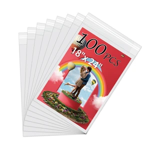100 Pack Acid-Free Crystal Clear Sleeves Storage Bags for 18x24 Art Prints Pictures, Photos, Frame Mats (Bag Size: 18 1/2" x24 2/5") 100 Pack Acid-Free Crystal Clear Sleeves Storage Bags for 18x24 Art Prints Pictures, Photos, Frame Mats (Bag Size: 18 1/2" x24 2/5")