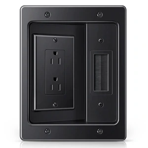 in Wall Cable Management Kit, Wall Cable Concealer Kit for TV, Recessed Outlet for Low Voltage Cables, Cord Hider Fits All Plugs for Wall Mounted TV & Cable Pass Through, Black in Wall Cable Management Kit, Wall Cable Concealer Kit for TV, Recessed Outlet for Low Voltage Cables, Cord Hider Fits All Plugs for Wall Mounted TV & Cable Pass Through, Black