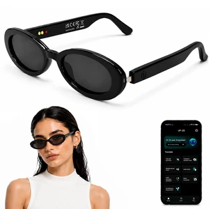 AI Smart Glasses, Fashion Bluetooth Sunglasses Cat Eye Frame Thin Temples Black Style Bluetooth Glasses with AI Translation, Free App, Polarized Lenses & Open-Ear Audio for Meetings, Driving & Work AI Smart Glasses, Fashion Bluetooth Sunglasses Cat Eye Frame Thin Temples Black Style Bluetooth Glasses with AI Translation, Free App, Polarized Lenses & Open-Ear Audio for Meetings, Driving & Work