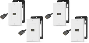 4K HDMI Outlet Wall Plate 1-Port Kit, with Mounting Bracket, 4 Pack 4K HDMI Outlet Wall Plate 1-Port Kit, with Mounting Bracket, 4 Pack