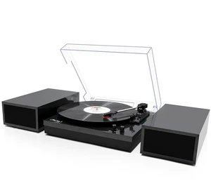 Vinyl Record Players with 2 External Speakers & Bluetooth Turntable, Black Vintage Wooden Record Player, BT Wireless, 3 Speed 33/45/78 RPM, Belt-Drive, RCA, Auto Stop for Beginner, Home Decor and Gift Vinyl Record Players with 2 External Speakers & Bluetooth Turntable, Black Vintage Wooden Record Player, BT Wireless, 3 Speed 33/45/78 RPM, Belt-Drive, RCA, Auto Stop for Beginner, Home Decor and Gift
