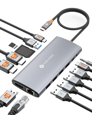 USB C 14 in 1 Docking Station Dual Monitor with 4K60 HDMI & 8K30 DP USB C Hub Adapter, Laptop Docking Station with Thunderbolt 3 to Dual 4K60 HDMI+8K30 DP USB C/A Data 100W PD RJ45 SD/TF USB C 14 in 1 Docking Station Dual Monitor with 4K60 HDMI & 8K30 DP USB C Hub Adapter, Laptop Docking Station with Thunderbolt 3 to Dual 4K60 HDMI+8K30 DP USB C/A Data 100W PD RJ45 SD/TF