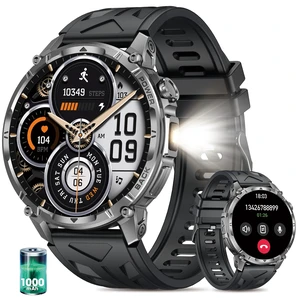 Military Smart Watches for Men (Answer/Make Call), 1.7" HD Mens Watches, 50+Days Fitness Tracker, Flashlight 100+ Sports Modes, Blood Pressure/Heart Rate/SpO2 Compatible with Android iPhone Military Smart Watches for Men (Answer/Make Call), 1.7" HD Mens Watches, 50+Days Fitness Tracker, Flashlight 100+ Sports Modes, Blood Pressure/Heart Rate/SpO2 Compatible with Android iPhone